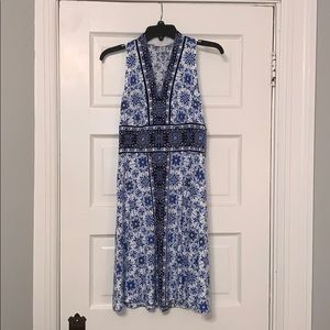 London times blue and white dress